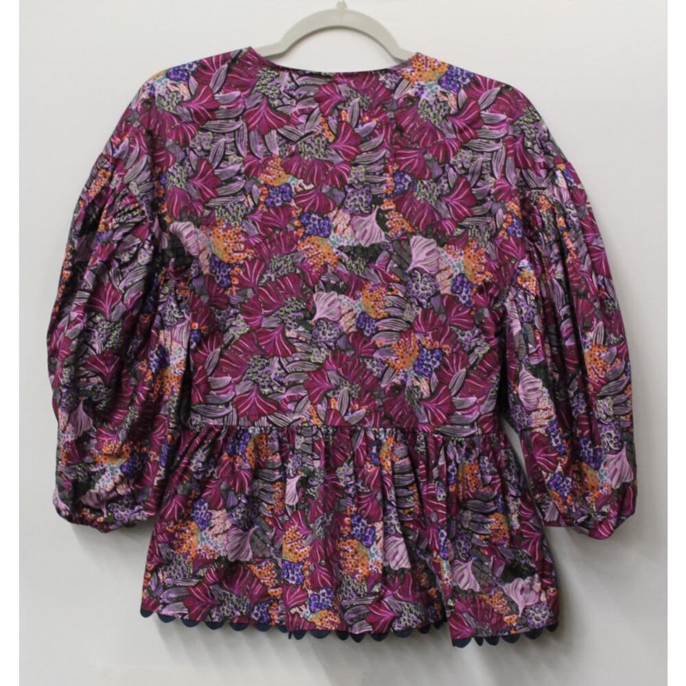 *NEW* KIKA VARGAS WOMEN'S CORAL REEF SCALLOP EDGE WRAP TOP - Picture 2 of 5